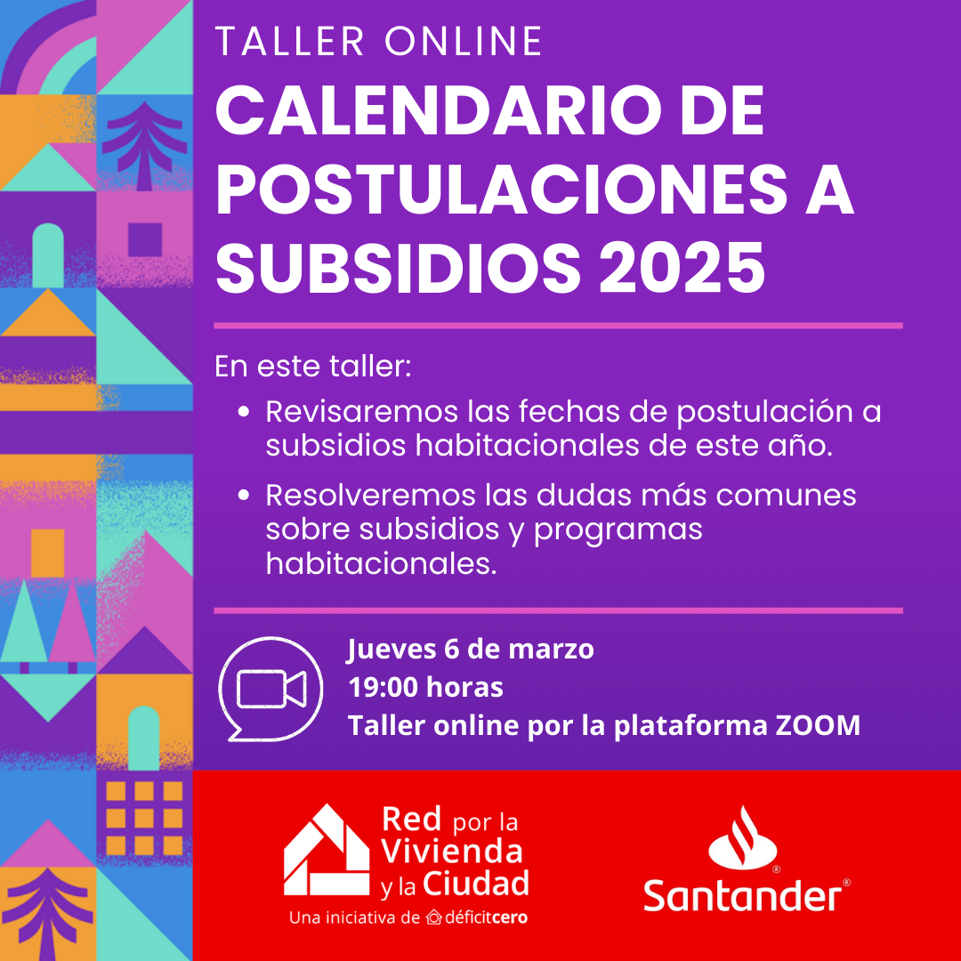 Calendario de postulaciones a subsidios 2025