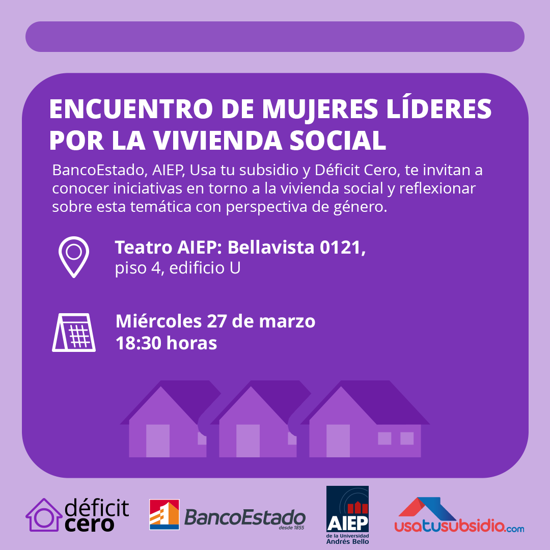 27 de marzo: Encuentro de Mujeres Líderes por la Vivienda Social