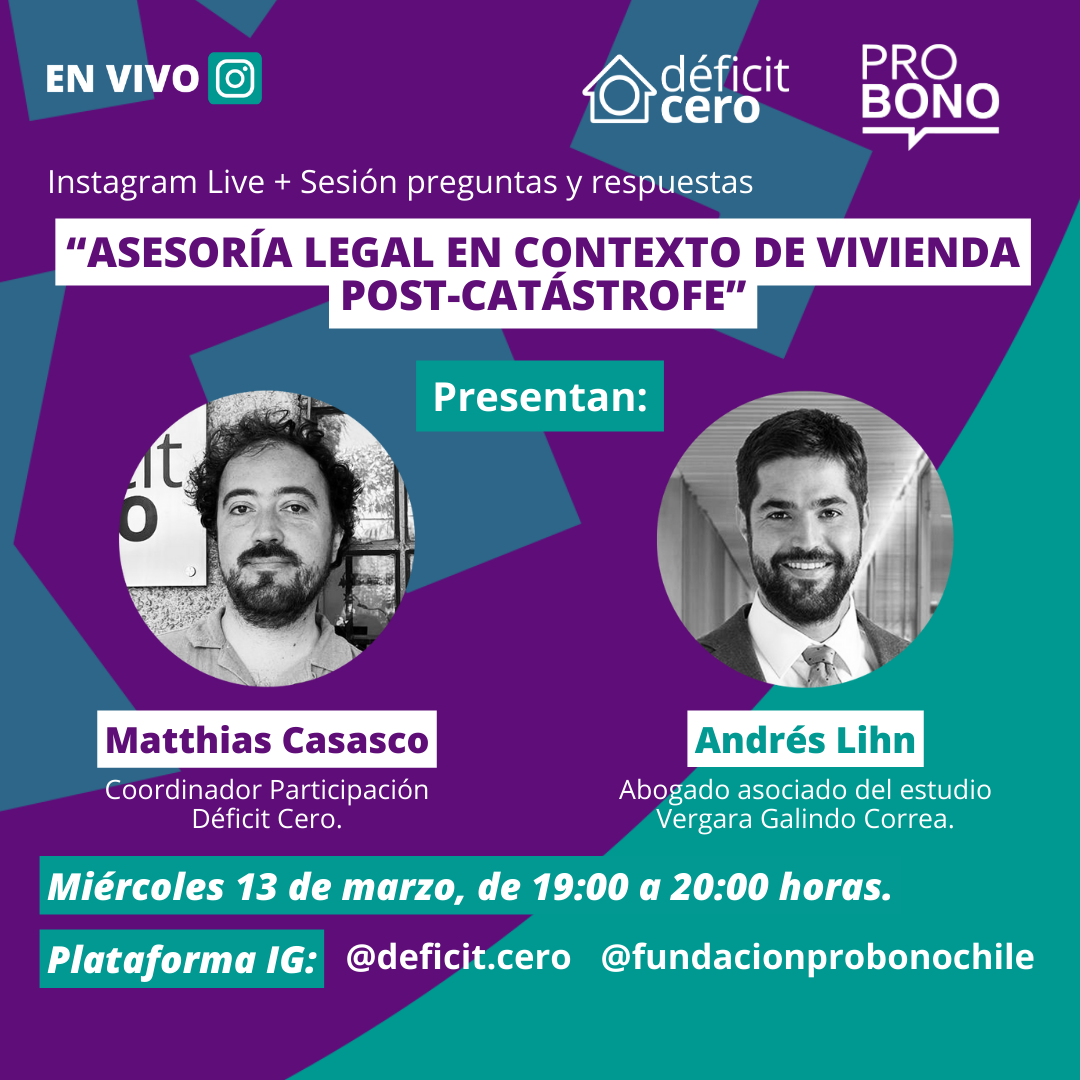 EN VIVO | Asesoría legal en contexto de vivienda post catástrofe e incendios